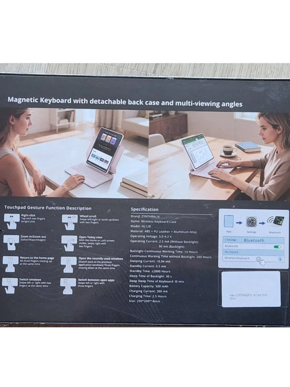 NIB: iPad Air 11-inch Case with Bluetooth Keyboard and Trackpad (White)
